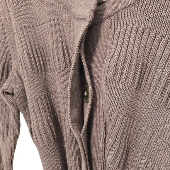 Banana Republic Belted Cardigan Jacket Dark Brown XL Textured 100% Cotton NWT - Picture 5 of 14